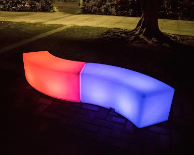 China Plastic Light Up LED Light Sofa Chair Colorful LED Bar Sofa Chair Waterproof Led Cube Chair Lighting for sale