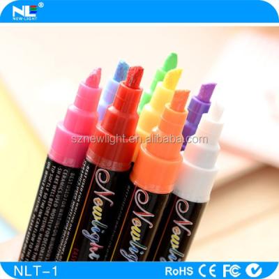 China LED Chalk Liquid Marker Pen Writing Board Marker Pen 6mm Erasable Fluorescent Glass Tip for sale