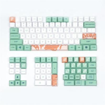 China Wear Resistance Mint Candy Keycaps 128 Keys Dye Cherry Profile Subbed PBT Keycap For Mechanical Keyboard MX Switch ISO Feature for sale