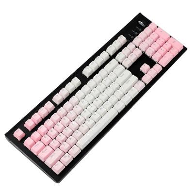 China Pbt Doubleshot Anti-resistance OEM Size Backlit Double Shot 104 Keys Enchantress Blue Pink PBT Keycaps For Mechanical Keyboard for sale