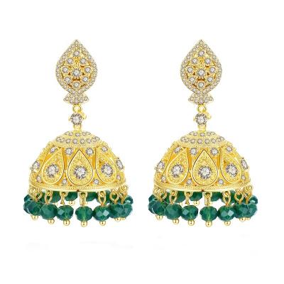 China Indian Style Morality Earrings Bohemian Gypsy Jhumka Indian Beaded Tassel Drop Earrings For Women Wedding Party Bling Fashion Jewelry Bridal Christmas Gifts for sale