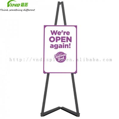 China Customized Modern Portable Metal Display Easel - Option for Small A1 Sign Poster Magnetic Holder Printed Metal Easels for sale