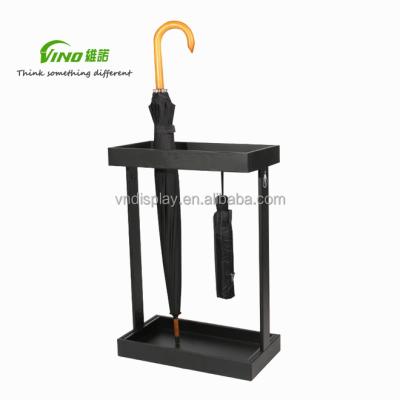 China Fashionable custom logo umbrella stand, lobby organizers, hallway metal floor stand for hotel for sale