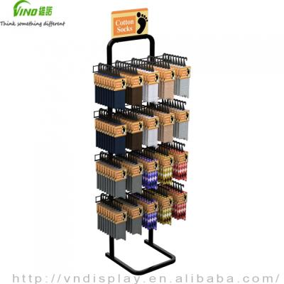 China Wonderful Single Sided 20-Hook Rush Merchandiser Floor Display Supermarket Display Racks Wooden Floor Display Stand for sale