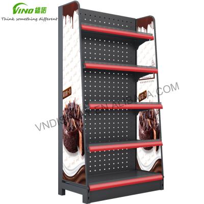 China New Design Double Sided Black Grocery Rack Rack, Groceries Display For Supermarket Store for sale