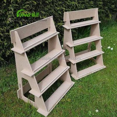 China Laser Craft Wood Shelf Help Deeper 4-Tiered Shelf Option For Displaying Ceramics Of Candles, Cups, Soaps, Jellies, Jams, Tastes, Nuts, And More for sale