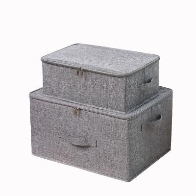 China Minimalist Folding Sealing Storage Boxes Soft Cover Cloth Zipper Clothes No Smell Underwear Wash Storage Box for sale