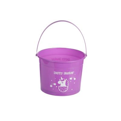 China PP Factory Outlet Plastic Bucket Cartoon Round Easter Storage Barrel Kids Candy Fruit Storage Bucket for sale