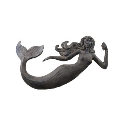 China Europe Resin Mermaid Wall Hanging Decor Vintage Nautical Plaque for sale