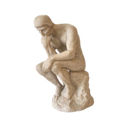 China Modern Europe Sandstone Thinker Statue Art Resin Sculpture Bookshelf Decoration for sale