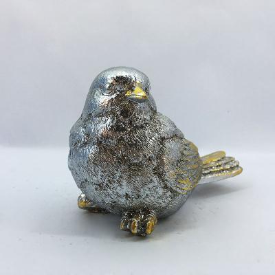 China Europe Resin Christmas Indoor Offices Holding Cute Silver Gold Wing Glitter Bird Statue Body Decoration for sale