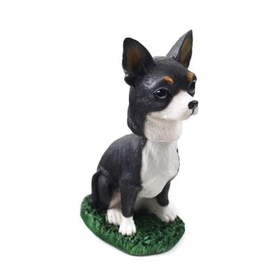 China China Polyresin Chihuahua Dog Figurine Shaking Chef Toy Desktop Decoration for sale