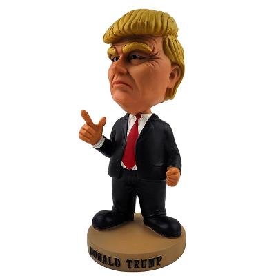 China High Quality Present Home Decor Europe Gift Car Decor Polyresin Donald Trump Bobblehead President Doll for sale