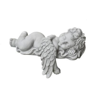 China Europe Vintage Resin Cupid Wings Angel Figurine Garden Sleep Decoration for sale