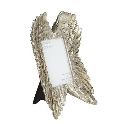 China Europe Hot Sale Resin Angel Wings Silver Gold Finish Picture Frame Table Desk Decor for sale