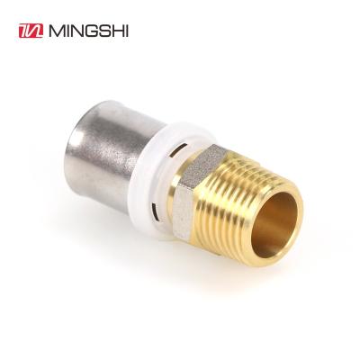 China Male Straight Type Water Pipe System M Press Fitting For Multilayer Pipe for sale