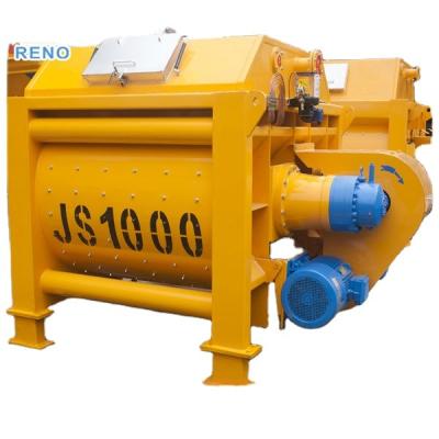 China Building Material Shops Twin Shaft Mixer JS1000 Electric Concrete Mixer Machine for sale