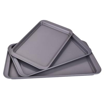 China Sustainable Set of 3 Baking Tray Set Oven Nonstick Set Cookie Tray Baking Mold for sale