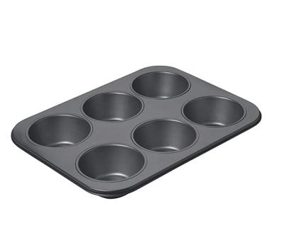 China Disposable Jumbo 6Cup Muffim Pan Muffin Tin , Professional Nonstick 6Cup Muffin Pan for sale