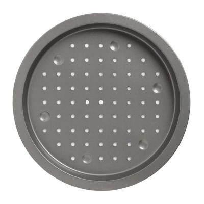 China Carbon Steel Pizza Crisper 12in Round Non-Stick 12in Sustainable Pizza Pan Steel Pizza Tray for sale