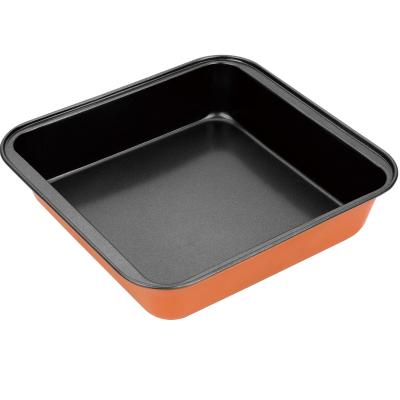 China Viable Non-Stick 8in Square Cake Pan Square Cake Baking Pan Brownie Pan for sale