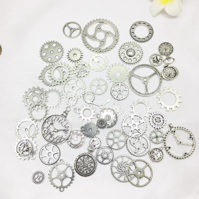 China BOHEMIA 80 PCS Zinc Alloy Mechanical Wheel Gold Silver Plated DIY Gear Pendants Charms for sale