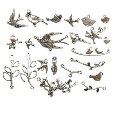 China BOHEMIA Diy Mixed 65 PCS Forest Series Bird Branches Zinc Alloy Charms Suit Pack For Jewelry Making for sale