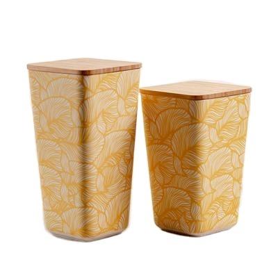 China New Design 4size Lid+bamboo Healthy Bamboo Fiber Kitchen Useful Water Proof Food Airtight Storage Box, Food Container for sale