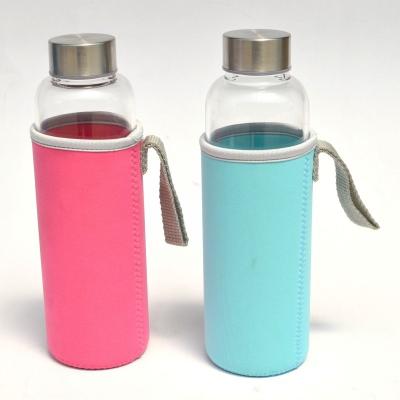 China Sustainable Portable Sports Water Bottle With Cloth Cover Plastic Sealed Cup for sale