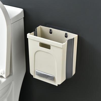 China Sustainable Folding Wall Mounted Wall Mounted Waste Bin Sideboard Door Trash Can Waste Bin For Bathroom Toilet Waste Storage for sale