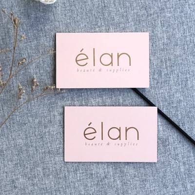 China paper & Cardboard Color Cardboard Pink Paper Name Card With Gold Foil Logo Custom Business Cards With Printing Logo for sale