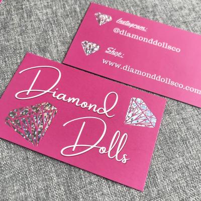 China paper & Custom Silver Foil Cardboard Diamonds Logo Glossy Cards New Design Business Cards With Printing Colorful Logo Printing Card for sale