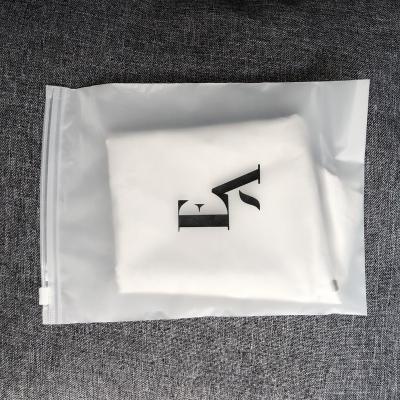 China Matte Frosted Biodegradable Plastic Packaging BIODEGRADABLE Custom Zipper Bags T-Shirt Swimwear Zip Lock Apparel Bags With Logo for sale