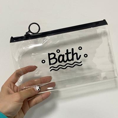 China Moisture Proof Newly Arrived Transparent PVC Zipper Lock Bag MOQ100 Waterproof Women's Cosmetic Make Up Bag Custom Logo PVC Zipper Bag for sale