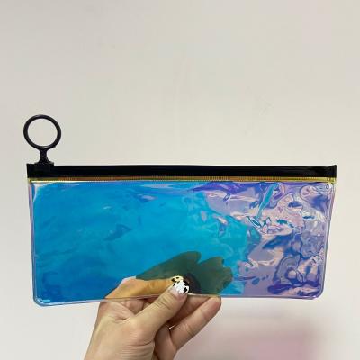 China Custom Laser Waist PVC Laser Zipper Bag Holographic Waterproof Cosmetic Bag Wholesale Lady Bags Moisture Proof Small for sale