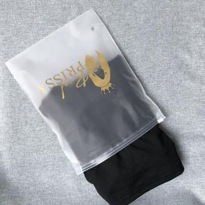 China Wholesale Custom Logo Frosted Plastic Recyclable PE Zipper Bag Clothes Sealing Bag Apparel Packaging Frosted Zipper Bags With Logo for sale