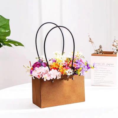 China LOW MOQ recyclable flower bouquet portable gift paper bag,promotion gift packaging bag,shop paper bag printing shopping logo for sale