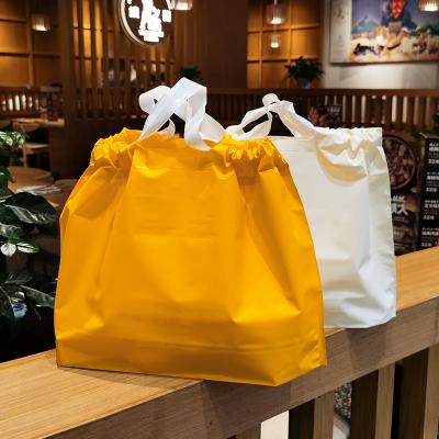 China Design Recyclable Colorful Drawstring Bag With Logo Custom Plastic Drawstring Shopping Bag With Printing Logo For Packaging for sale