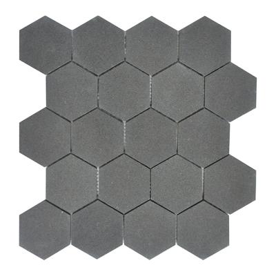 China Parquet Hexagon Black Marble Mosaic Slab For Kitchen Backsplash for sale