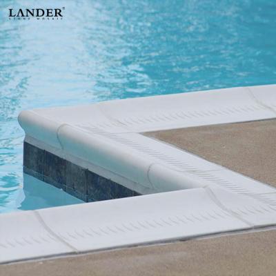 China Modern Natural Limestone Granite Travertine Swimming Pool Deck Outdoor Stone Coping Tile for sale