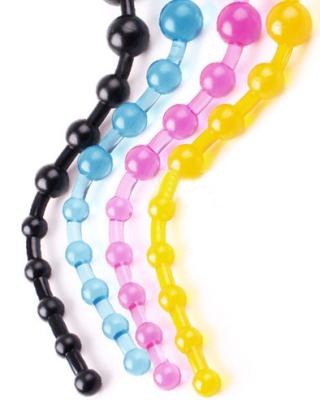 China PVC 10 Transparent Colorful Balls Wholesale Cheap Sexy Anal Toy Long Anal Plug Beads Butt Plug Tail For Men Women Sex for sale