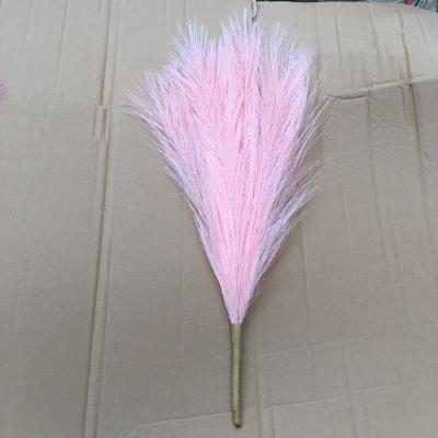 China Gray Beige Silk Colorful Fluffy Grass Artificial Dried Pampas Iron Wire Drawing Wedding Decoration Faux High Quality Plastic Pampas Style New For Sale for sale