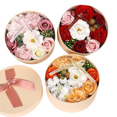 China Ganyou Romantic Artificial Mini Soap Flower Gift Rose Soap Flower Bouquet For Valentine's Day Gift Flower for sale