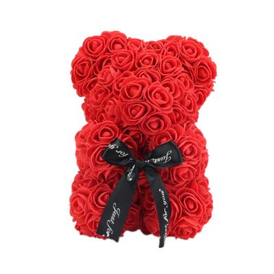 China Wholesale Fashional Gift Valentines Day Best Gift 25cm Foam Rose Petals Rose Teddy Bear For Girlfriend Bear for sale