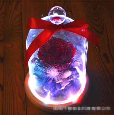 China Wholesale Christmas Valentine's Day Occasion Keepsake Gifts Preserved Rose Flower Eternal Roses In Glass Dome for sale