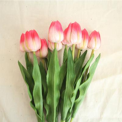 China Nordic simple artificial flower for bridal bouquet real touch PU beauty decor artificial tulips home bouquet decorate flowers for wedding for sale