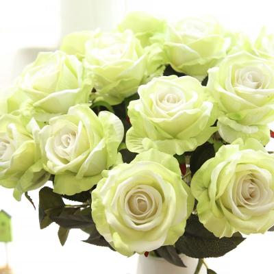 China Simple Nordic Made In China Wedding Flowers Arch Rose Flowers Artificial Wedding Flower Bouquet Artificial Roses for sale