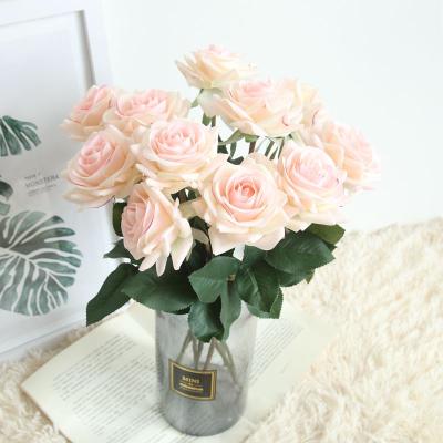 China Beautyful Ins Style Artificial Flower Home Wedding Decoration Moist Rose Artificial Rose Flower for sale