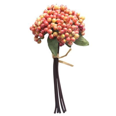 China Bean Branch Berry Artificial Flower bear fruit Bean Branch Berry Artificial Flower fruit with silk flower wholesale export home decoration for sale