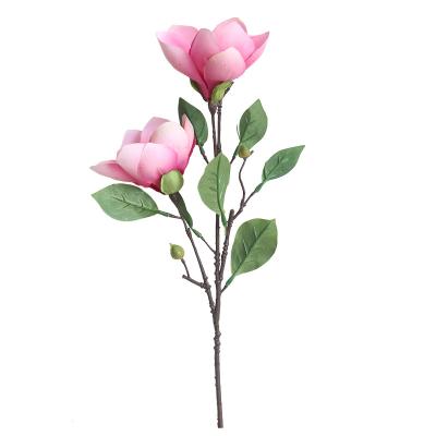 China Simulation magnolia flowers wholesale simple silk flower export wedding artificial flower magnolia home decoration for sale